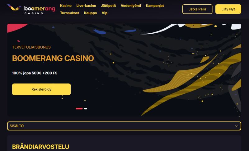 Boomerang kasino Suomi